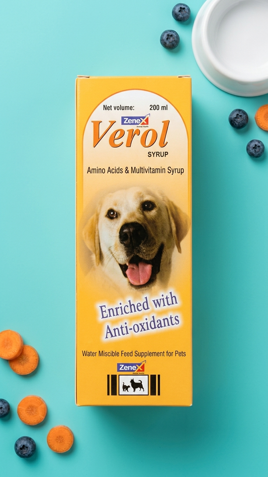 Zenex Verol Amino Acid & Multivitamin Syrup for Dogs & Cats - 200ml