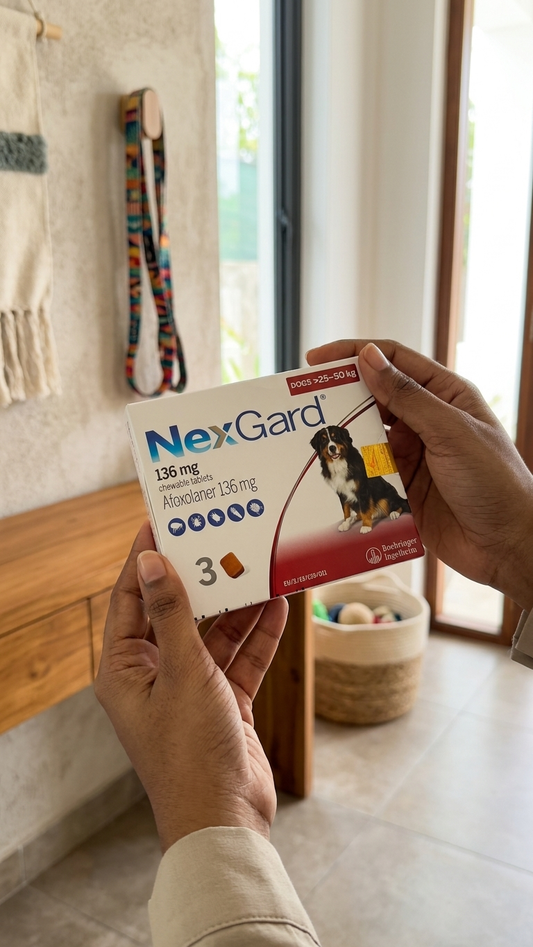 NexGard 136 mg Chewable Tablets for Dogs (25–50 kg) - 3 Pack