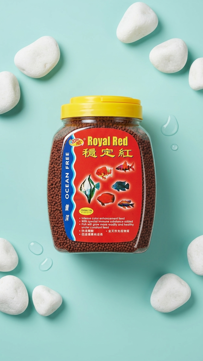 Ocean Free Royal Red Flowerhorn Pellets - Superior Color & Luster Formula - 6mm/600g