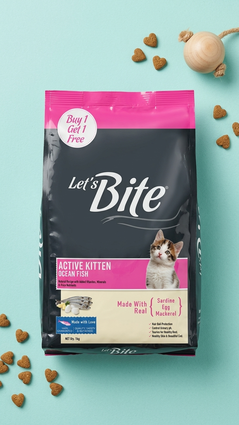 Let's Bite Active Kitten Ocean Fish Dry Cat Food - 400g
