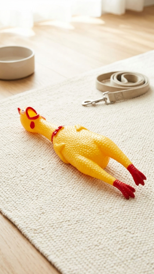 Squeaking Screaming Rubber Chicken Dog Toy