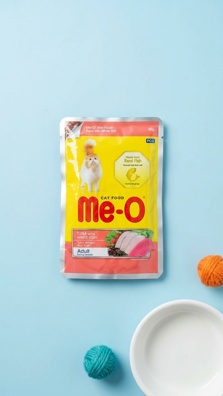 Me-O Tuna with White Fish Adult Wet Cat Food - 80g