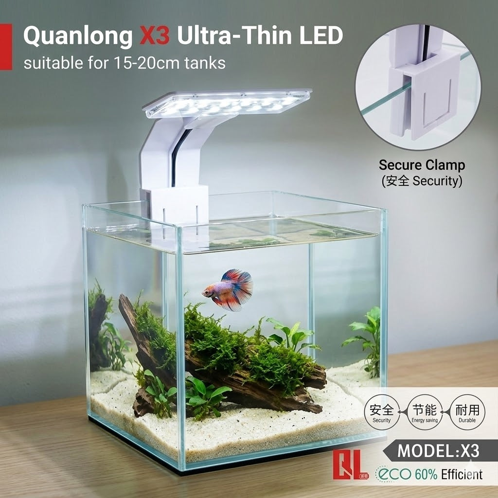 Quanlong X3 Ultra-Thin LED Aquarium Clamp Lamp - 5W