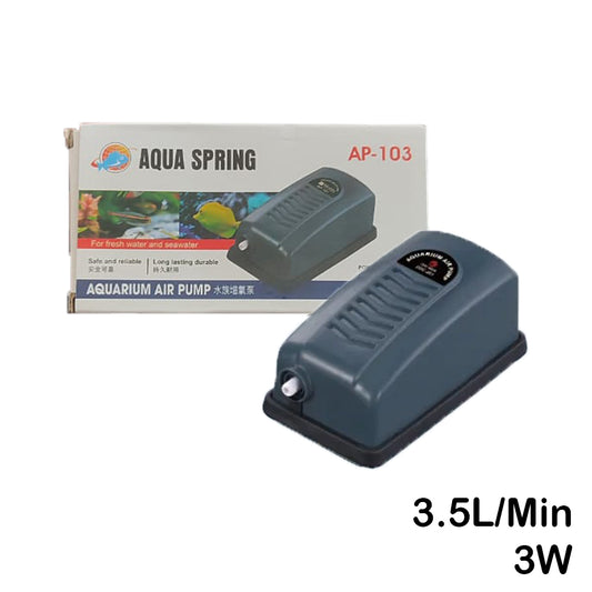 Aqua Spring AP-103 Single Outlet Aquarium Air Pump - Compact & Energy-Efficient Oxygenator