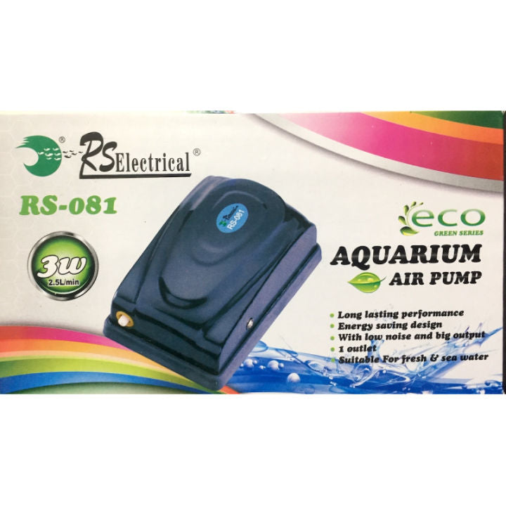 RS Electrical RS-081 Single Outlet Aquarium Air Pump - High-Efficiency Oxygenator