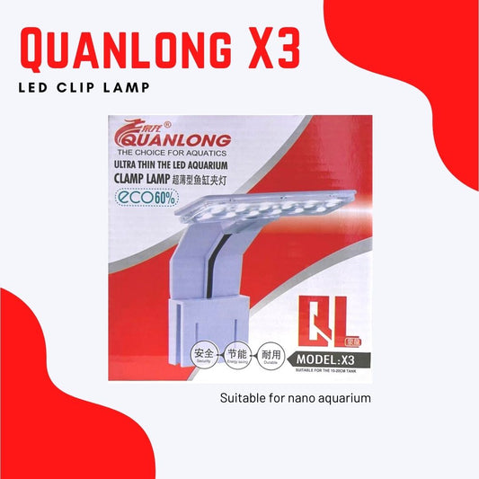 Quanlong QL-X3 Slim LED Aquarium Clip Light - High Brightness Energy Saving Lamp
