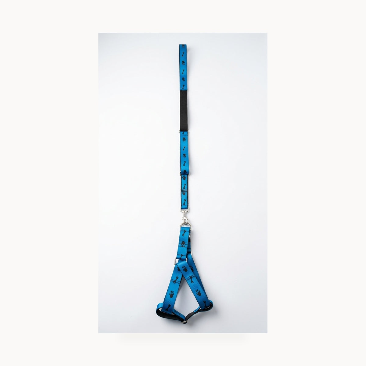 Adjustable Paw & Bone Print Dog Harness and Leash Set – standardized square product image