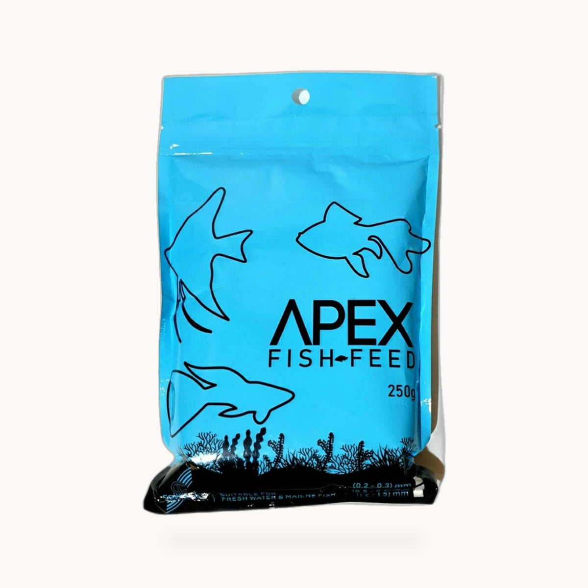 Apex Micro Fish Feed – 250g | Premium 0.2mm - 0.3mm Granules for Fry & Small Ornamental Fish – standardized square product image