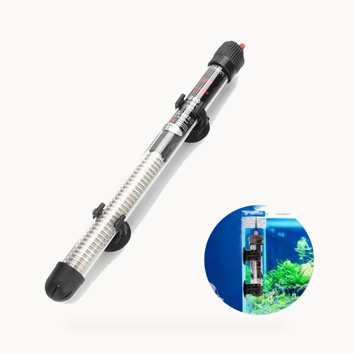 Aqua Spring HX-906 Submersible Glass Aquarium Heater - 200W – standardized square product image