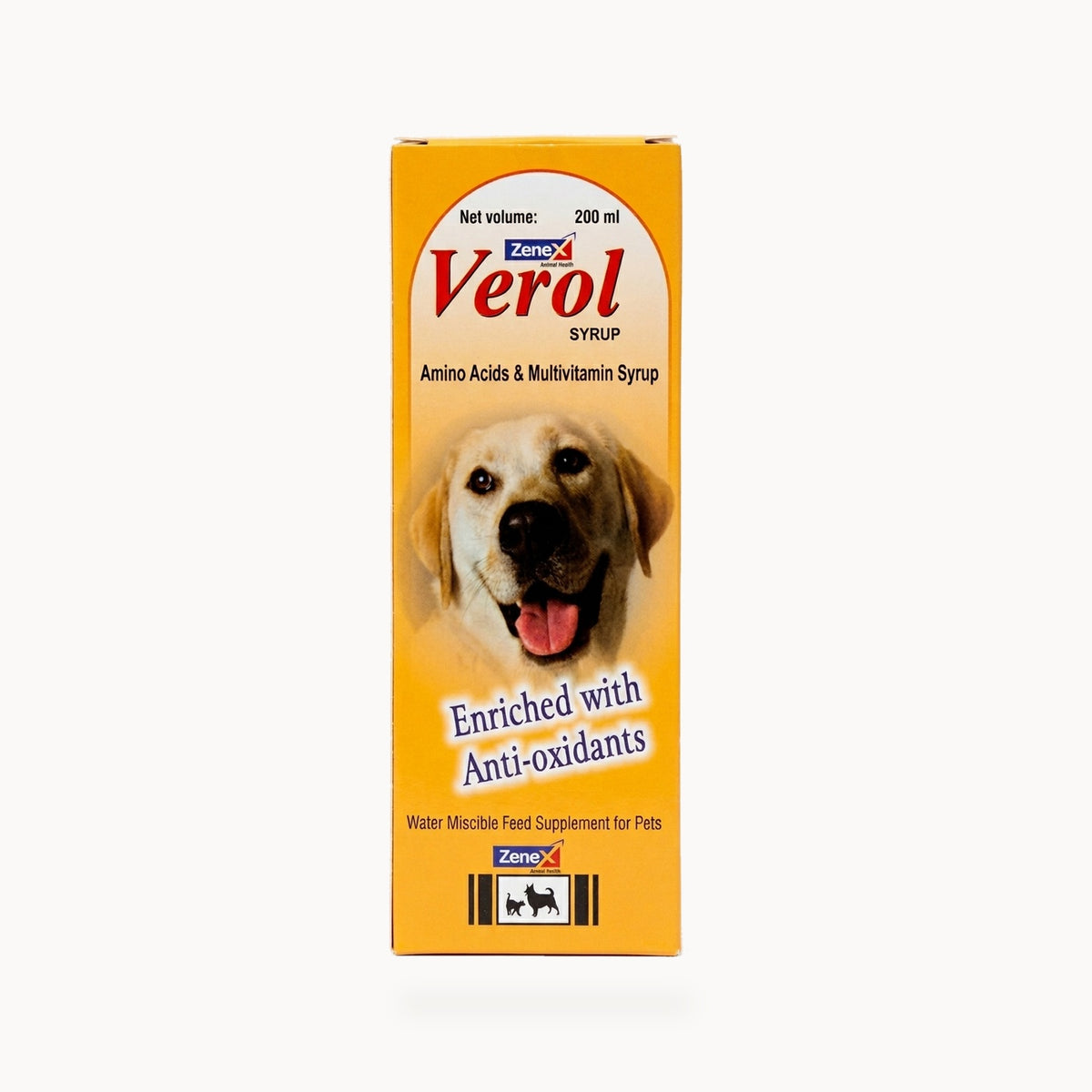 Zenex Verol Amino Acid & Multivitamin Syrup for Dogs & Cats - 200ml – standardized square product image