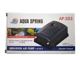 Aqua Spring AP-203 Single Outlet Aquarium Air Pump - High-Efficiency Oxygenator