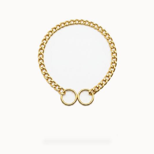 Gold Chain Link Dog Choker Collar - 40cm – standardized square product image