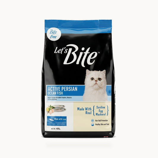 Let's Bite Active Persian Ocean Fish Dry Cat Food - 400g x2 (Buy 1 Get 1 Free) – standardized square product image