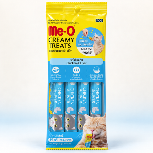 Me-O Creamy Treats Chicken and Liver 15g x4 pack