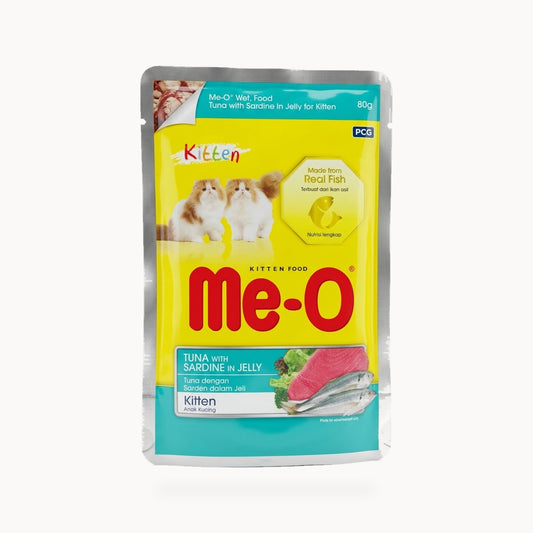 Me-O Tuna with Sardine in Jelly Kitten Wet Cat Food - 80g – standardized square product image