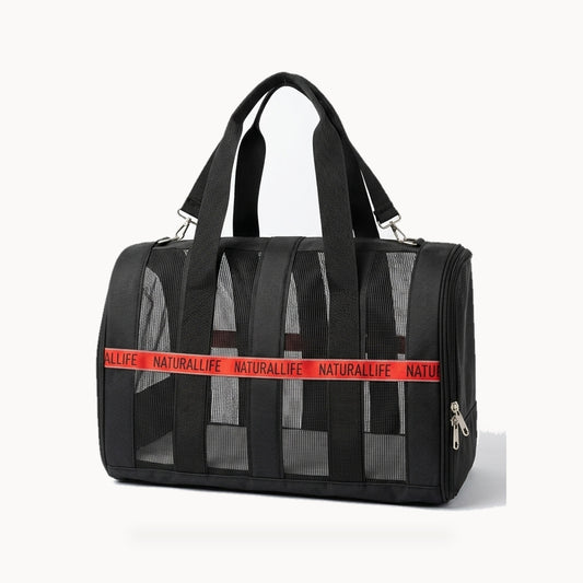 Black NaturalLife pet carrier bag on a clean white background