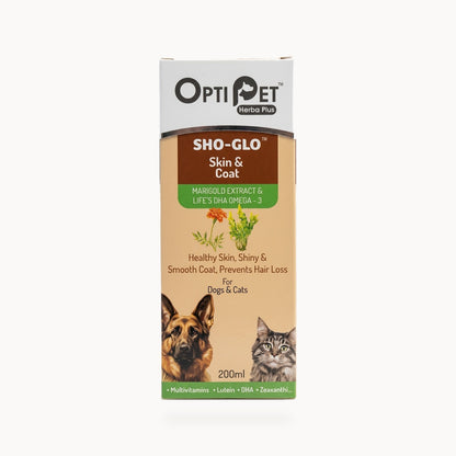 OptiPet Herba Plus SHO-GLO Skin & Coat Supplement - 200ml – standardized square product image