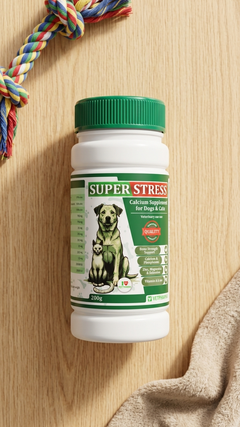 Vetpharma Super Stress Calcium Supplement for Dogs & Cats - 200g