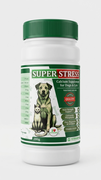 Vetpharma Super Stress Calcium Supplement for Dogs & Cats - 200g