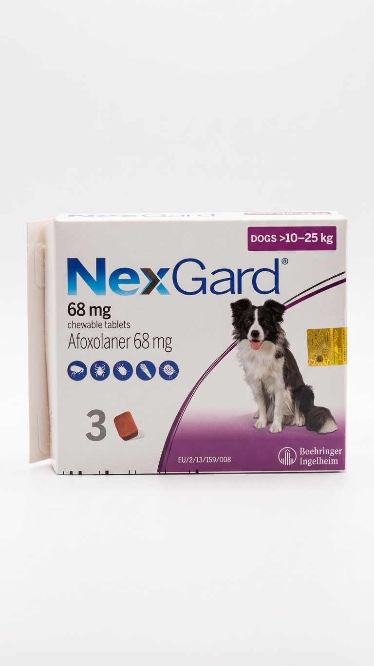 NexGard Chewable Tablets for Medium Dogs (10–25 kg) - 68 mg Afoxolaner