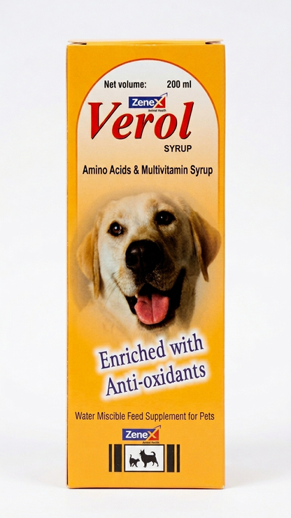 Zenex Verol Amino Acid & Multivitamin Syrup for Dogs & Cats - 200ml