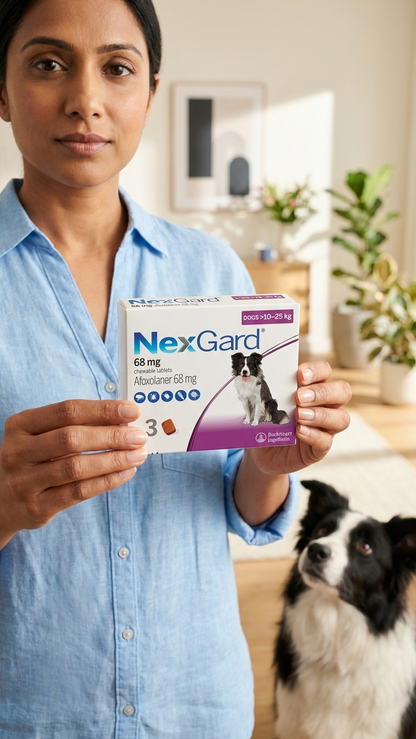 NexGard Chewable Tablets for Medium Dogs (10–25 kg) - 68 mg Afoxolaner