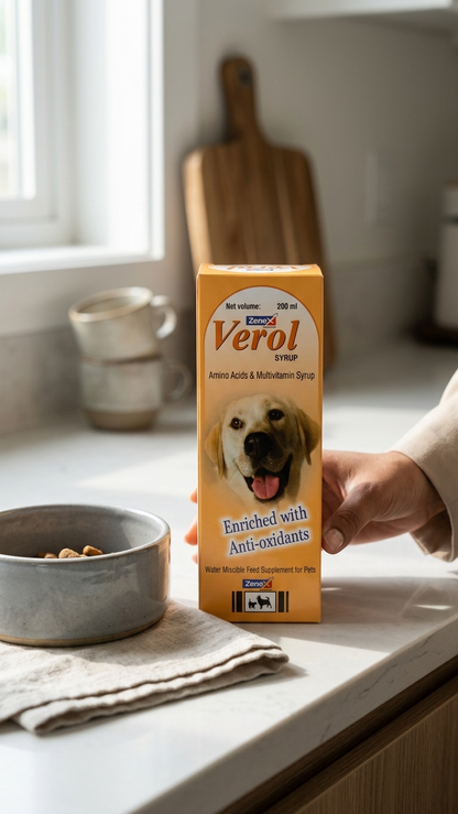 Zenex Verol Amino Acid & Multivitamin Syrup for Dogs & Cats - 200ml