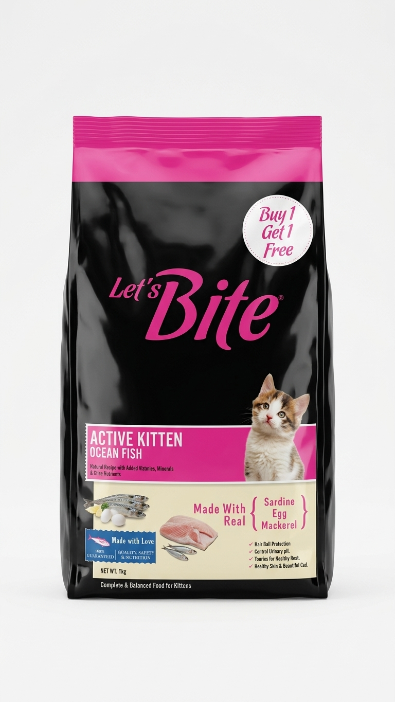 Let's Bite Active Kitten Ocean Fish Dry Cat Food - 400g