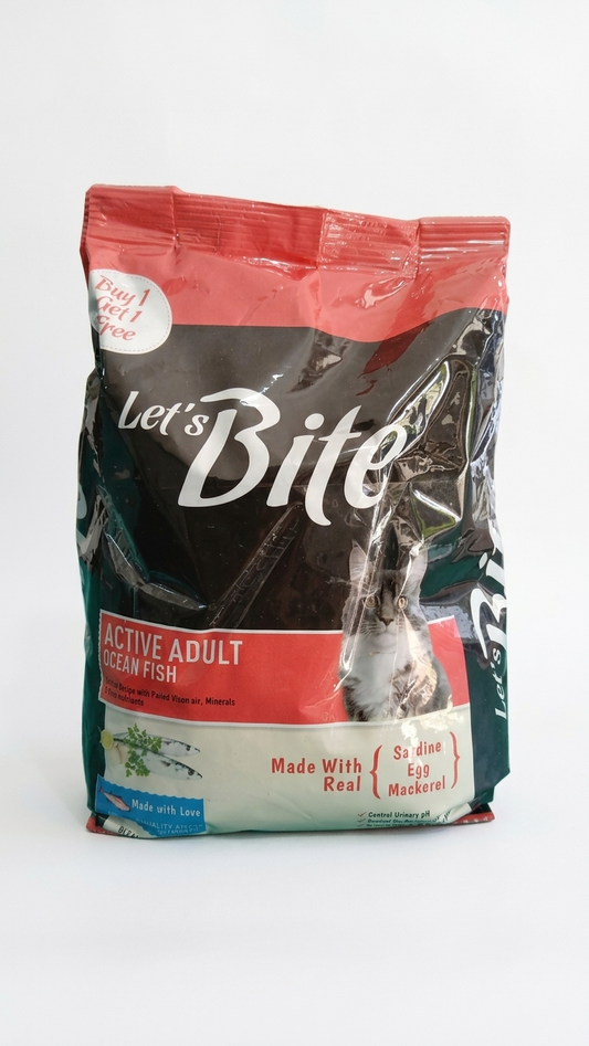 Let's Bite Active Adult Ocean Fish Dry Cat Food - 800g