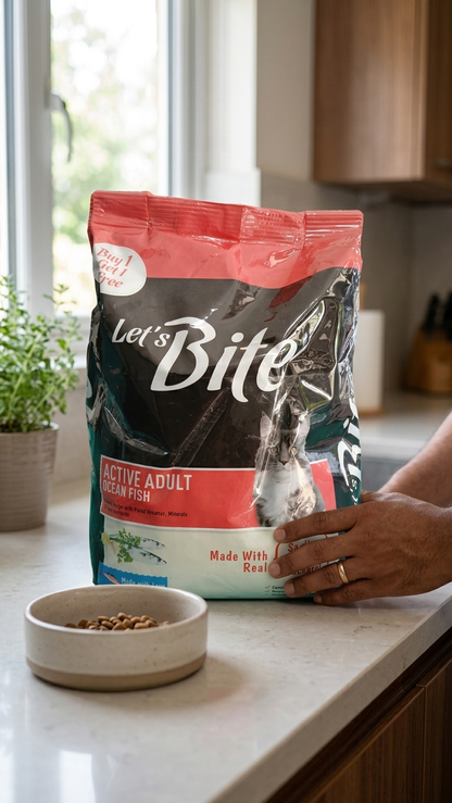Let's Bite Active Adult Ocean Fish Dry Cat Food - 800g