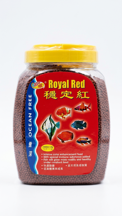 Ocean Free Royal Red Flowerhorn Pellets - Superior Color & Luster Formula - 6mm/600g