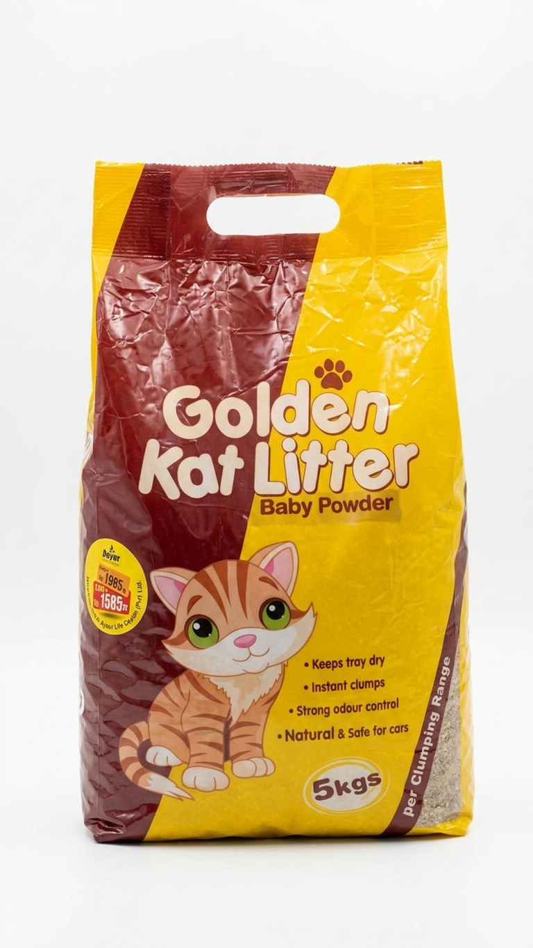 Golden Kat Litter Baby Powder Scent Clumping Cat Litter