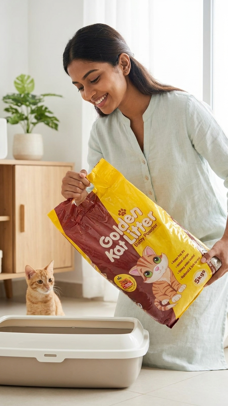 Golden Kat Litter Baby Powder Scent Clumping Cat Litter