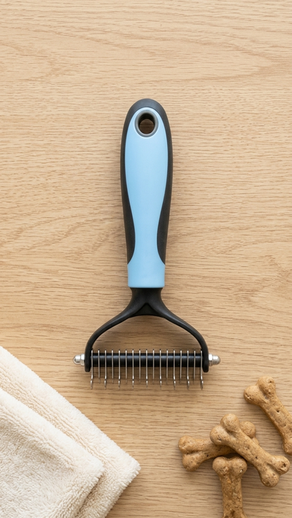 Professional Pet Grooming Dematting Comb - Stainless Steel Undercoat Rake