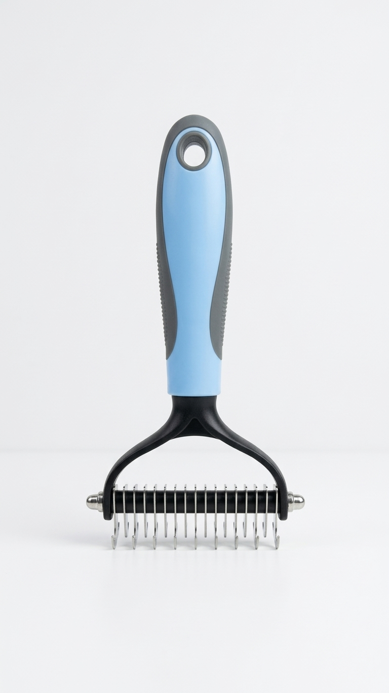 Professional Pet Grooming Dematting Comb - Stainless Steel Undercoat Rake