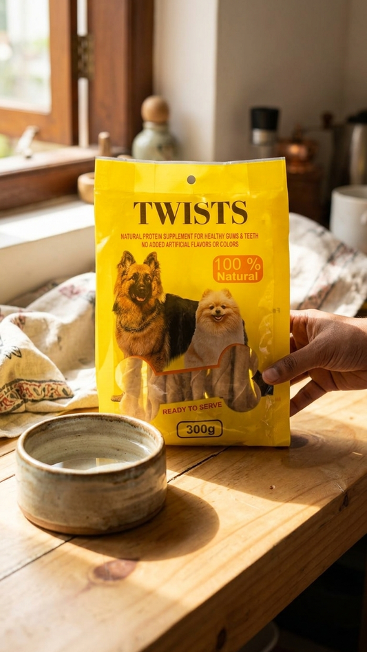 Seepet 100% Natural Rawhide Twists Dog Treats - 300g
