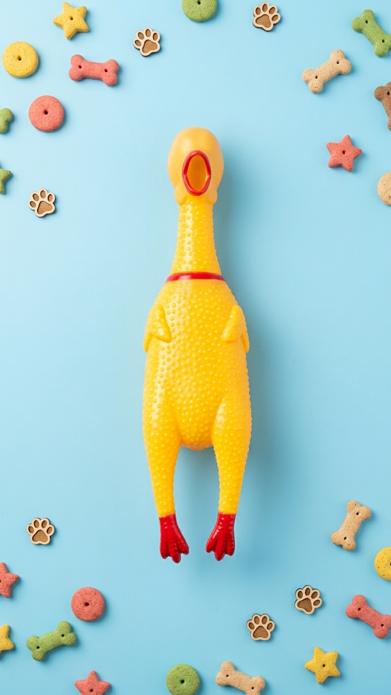 Squeaking Screaming Rubber Chicken Dog Toy