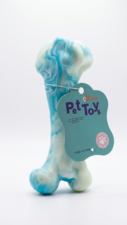 Marbled Rubber Bone Dog Chew Toy