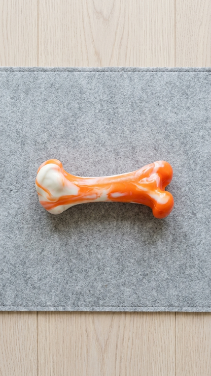 Marbled Rubber Bone Dog Chew Toy