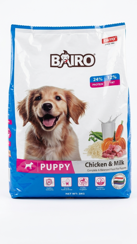 Bairo Puppy Chicken & Milk Dry Dog Food - 3kg