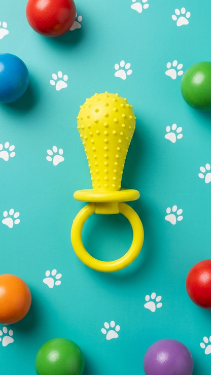 Spiky Rubber Ball & Ring Dog Chew Toy
