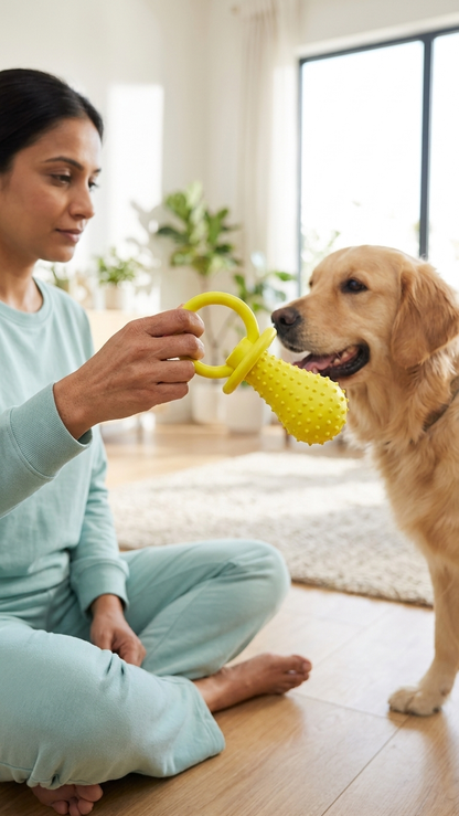Spiky Rubber Ball & Ring Dog Chew Toy