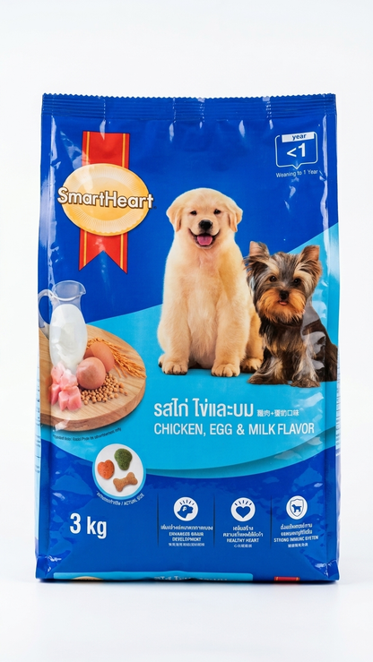 SmartHeart Puppy Chicken, Egg & Milk Dry Dog Food - 1.3kg