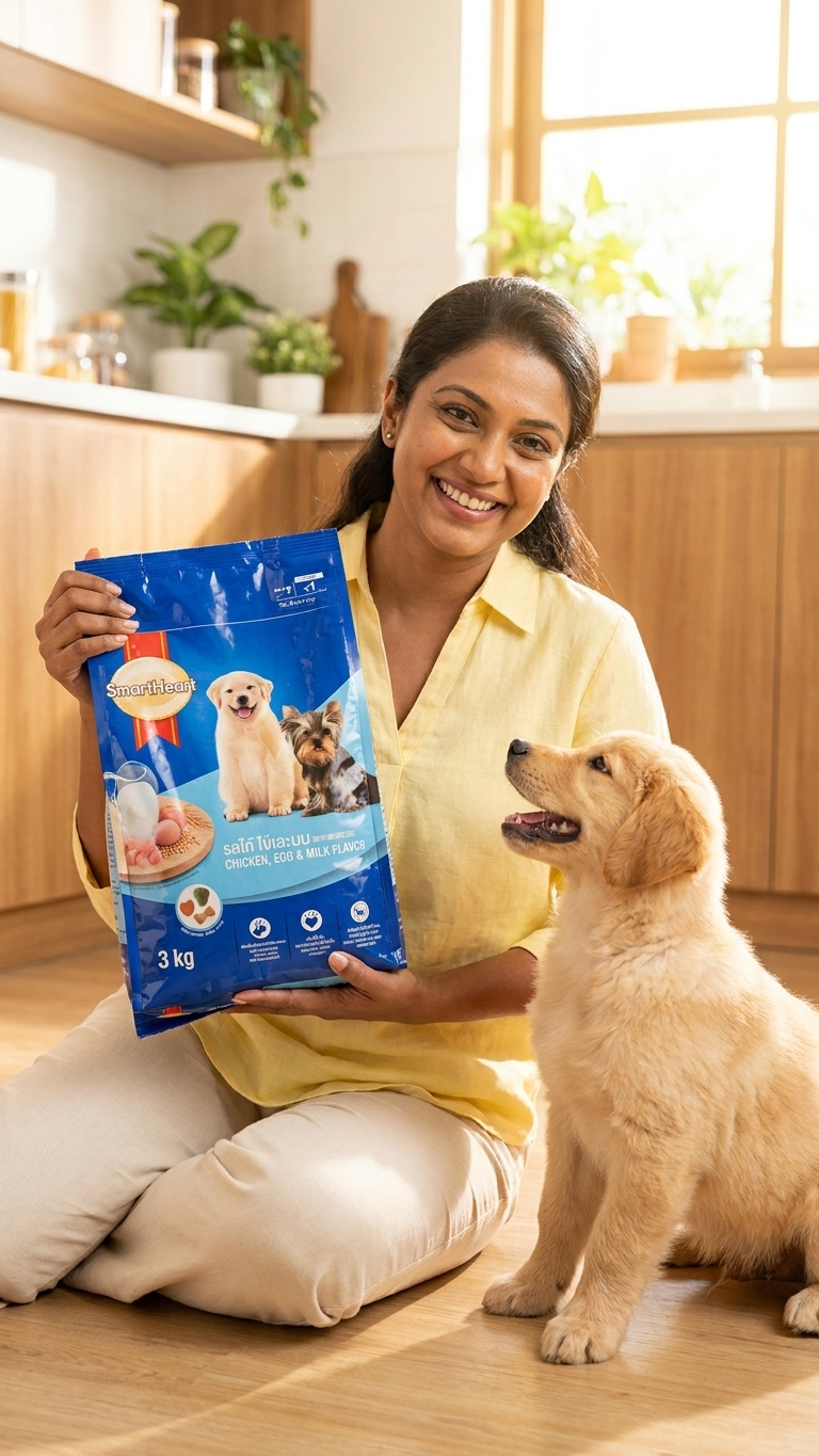 SmartHeart Puppy Chicken, Egg & Milk Dry Dog Food - 1.3kg