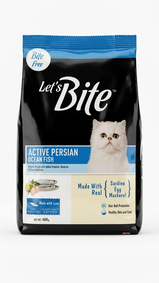 Let's Bite Active Persian Ocean Fish Dry Cat Food - 400g x2 (Buy 1 Get 1 Free)