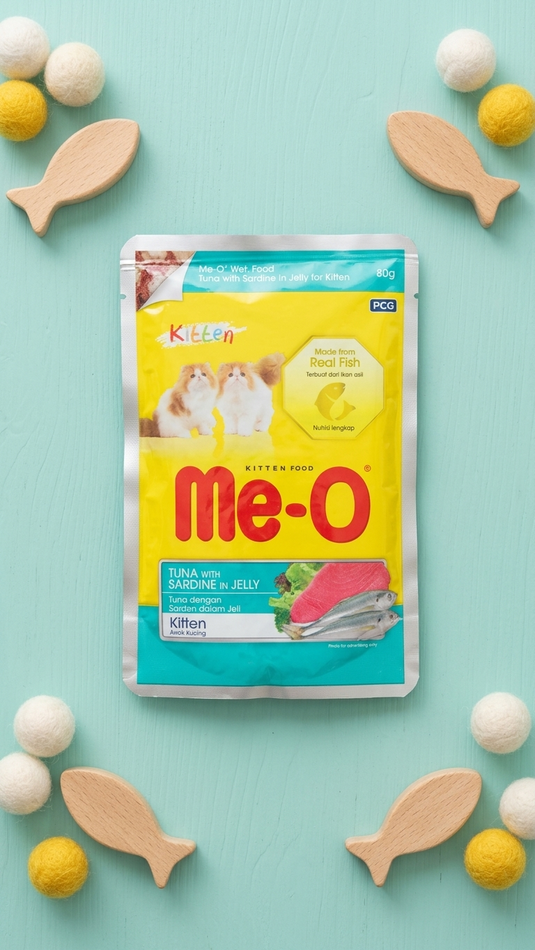 Me-O Tuna with Sardine in Jelly Kitten Wet Cat Food - 80g