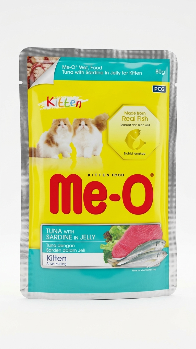 Me-O Tuna with Sardine in Jelly Kitten Wet Cat Food - 80g