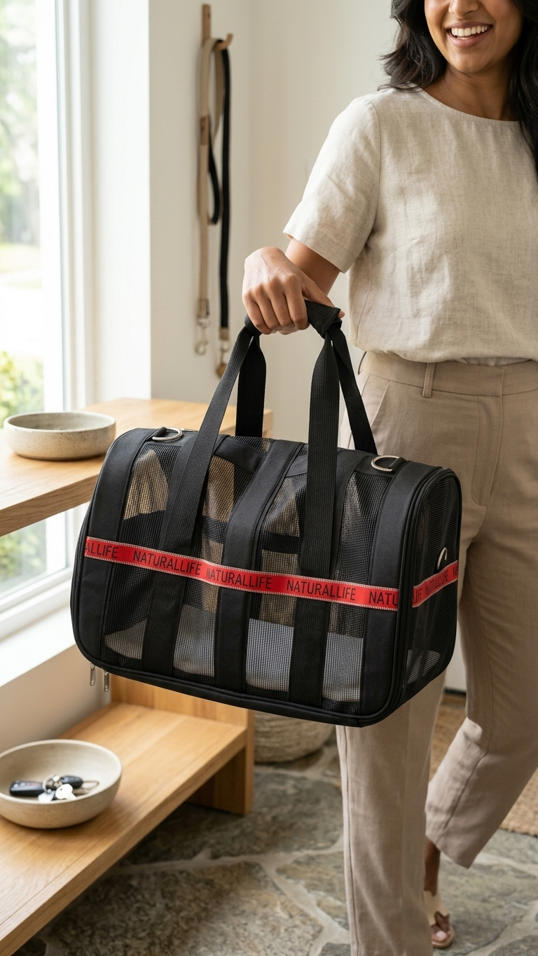 NaturalLife Pet Carrier Bag for Cats & Small Dogs