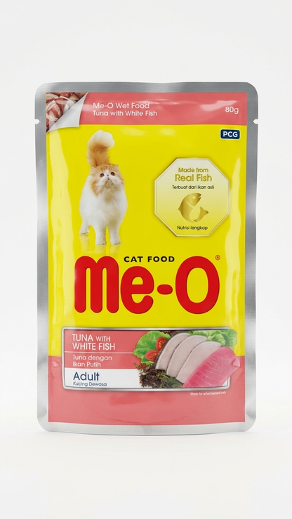 Me-O Tuna with White Fish Adult Wet Cat Food - 80g
