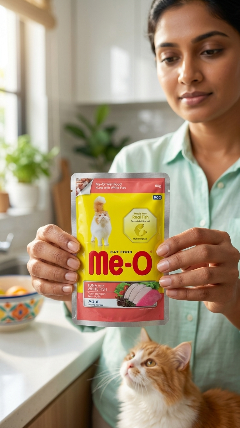 Me-O Tuna with White Fish Adult Wet Cat Food - 80g